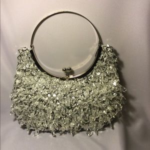 Silver Sequins Clutch